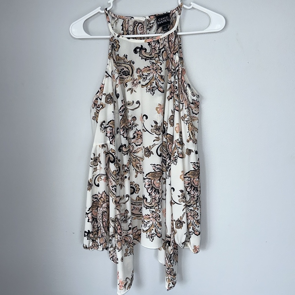 Coco Bianco cold shoulder blouse, size large